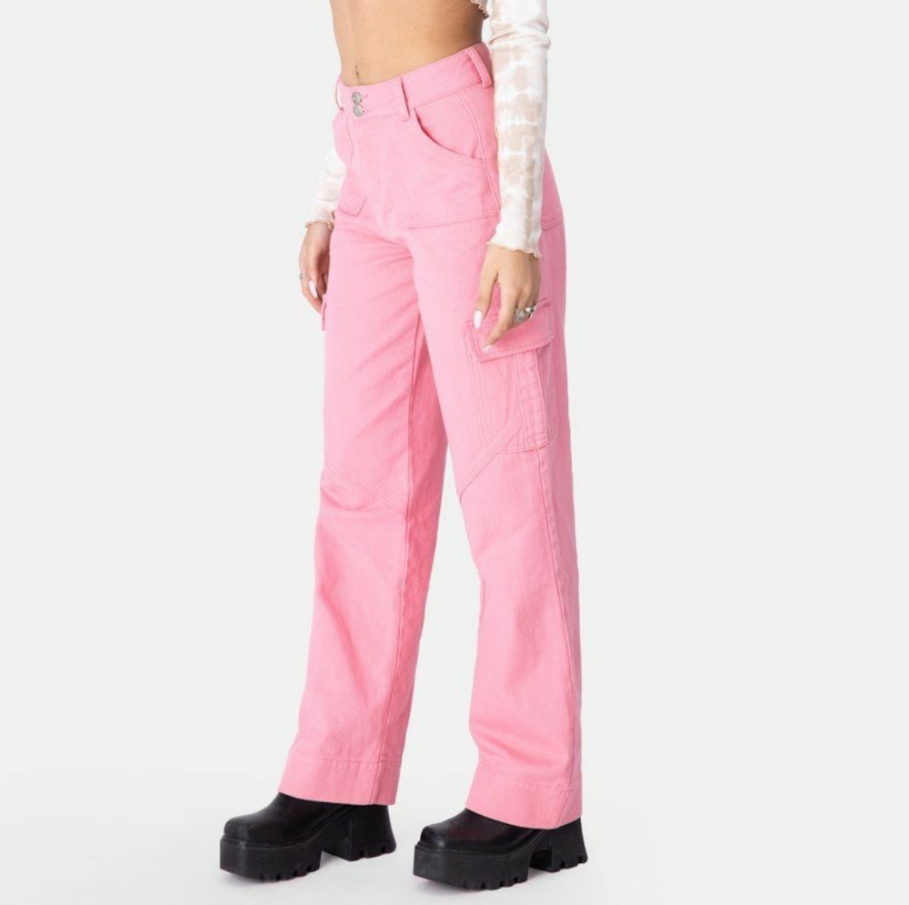Adika Highwaisted Pink Cargo Pants Jeans